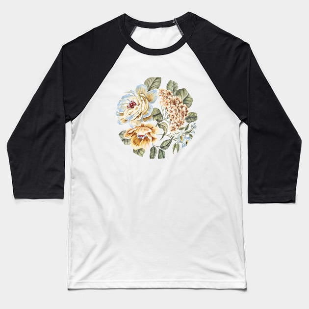 Circular Pastel Flowers Baseball T-Shirt by ShealeenLouise